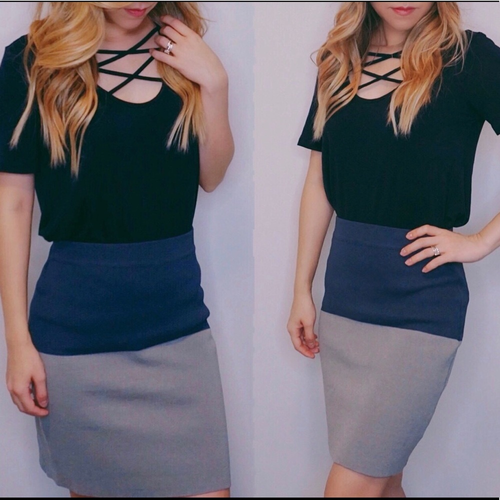 Colorblock Bodycon Skirt